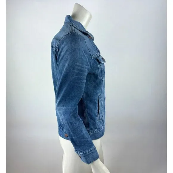 Madewell Classic Denim Jean Jacket Women M NWT Cotton Pockets Long Sleeve Blue‎